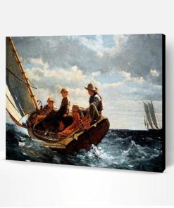 Vintage Boys In Boat Paint By Number