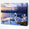 Swans in a Lake Paint By Number