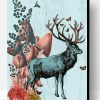 Deer in Mushroom Forest Paint By Number