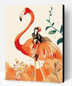 Flamingo and little girl Paint By Number