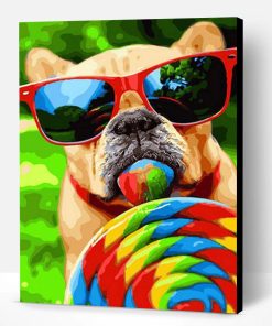 Dog With Lollipop Paint By Number