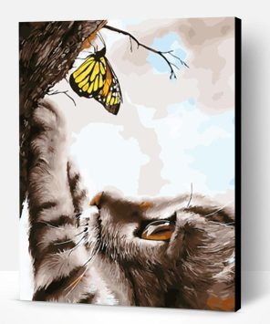 Butterfly and Cat Paint By Number