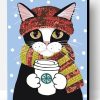 Cat Winter Coffee Paint By Number