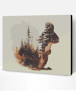 Double Exposure Squirrel Paint By Number