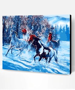 Horses in the Snow Paint By Number