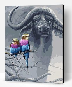 Buffalo And Birds Paint By Number
