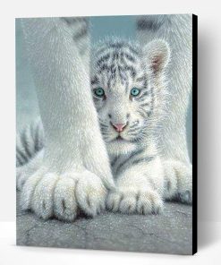 Cute Baby White Tiger Paint By Number
