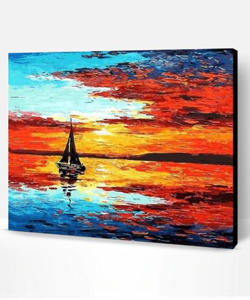 Sailboat on Sunset Paint By Number