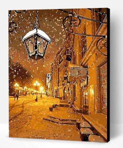 Christmas Street Lamp Snow Paint By Number