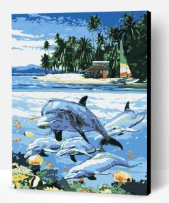 Dolphin Near the Beach Paint By Number