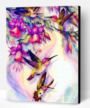 Adorable Hummingbirds Paint By Number