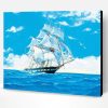 Sailing Ship In Blue Ocean Paint By Number