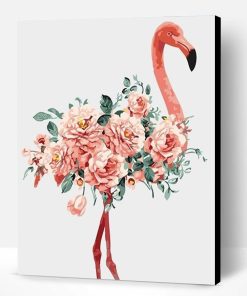 Pink Flower Flamingo Paint By Number