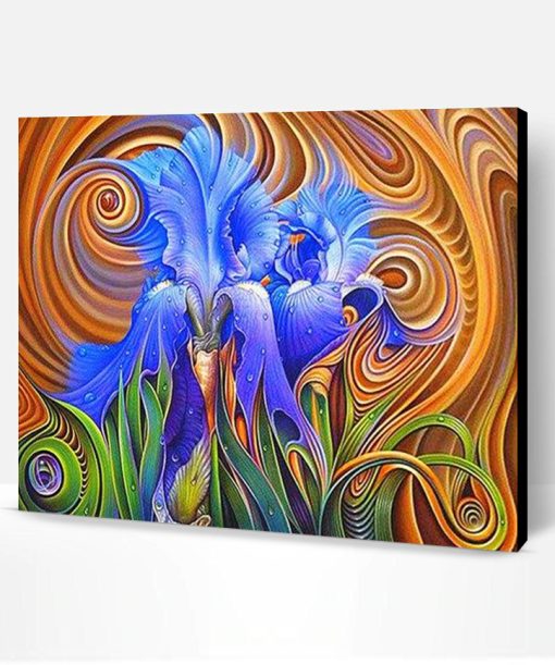 Abstract Blue Flowers Paint By Number