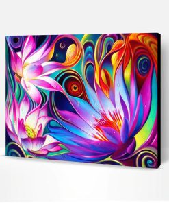 Abstract Colorful Flowers Paint By Number