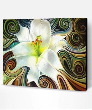 Abstract White Flowers Paint By Number