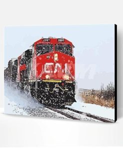 Snow Train Paint By Number