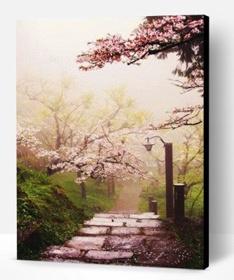 Japanese Cherry Blossom Garden Paint By Number