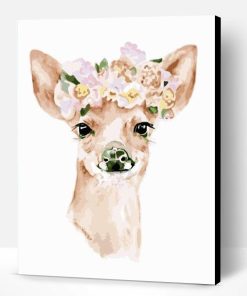 Deer Fawn Floral Paint By Number