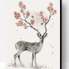 Deer With Flower Antlers Paint By Number
