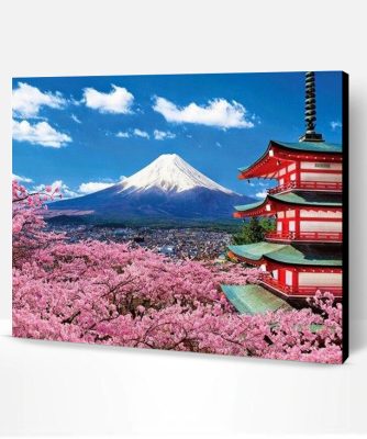 Temple of Mount Fuji Paint By Number