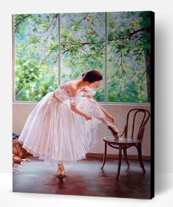 White Skirt Ballerina Paint By Number