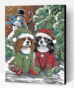 Dogs in Christmas Paint By Number