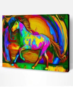 Psychedelic Colorful Horse Paint By Number