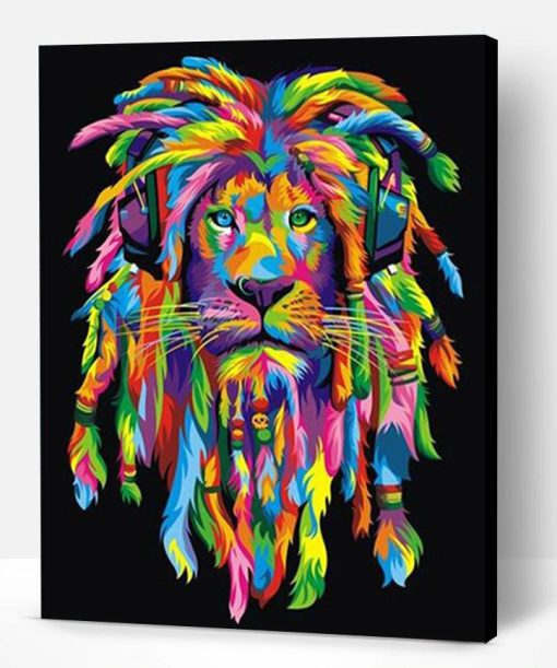 Colorful Rasta Lion Paint By Number