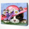 Cat With Flower Hat Paint By Number