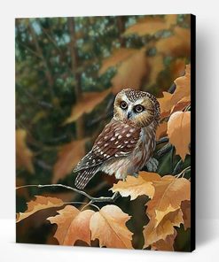 Owl On leaves Paint By Number