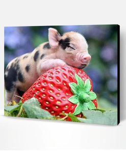 Pig on Strawberries Paint By Number