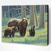 Family Black Bears Paint By Number