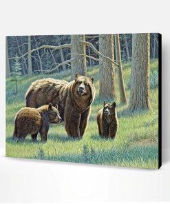 Family Black Bears Paint By Number