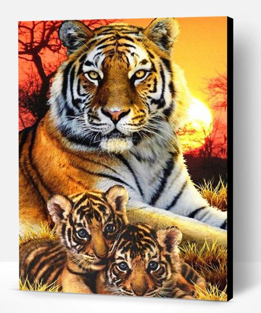 Bengal Tiger Family Paint By Number