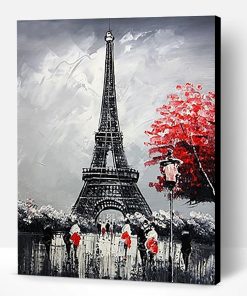 Black and White Paris Eiffel Tower Paint By Number