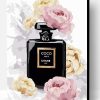 Perfume Bottle Black White Flower Paint By Number