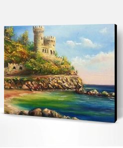 Rocky Castle on a Beach Paint By Number
