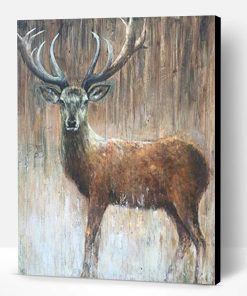 Deer on Wooden Plank Paint By Number