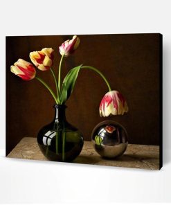 Flower In Glass Bowl Paint By Number