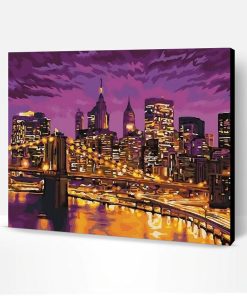 New York Purple Night Paint By Number