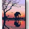 Elephant in the Sunset Paint By Number