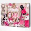 Dogs in Pink Dress Paint By Number