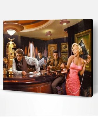 Hollywood Celebrities in a Bar Paint By Number