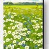 White Daisy Flower Field Paint By Number