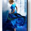 Woman in Blue Dress Paint By Number