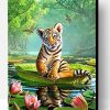 Tiger in The Pool Paint By Number