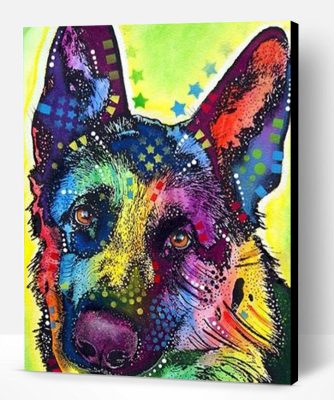 Colorful German Shepherd Dog Paint By Number