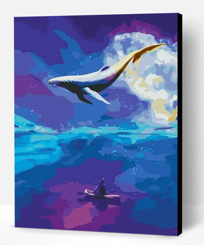 Flying Whale in The Sky Paint By Number