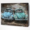 Two Antique Cars Paint By Number